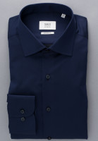 Camicia Eterna MODERN FIT TWILL blu scuro con Kent classico collar in taglio moderno