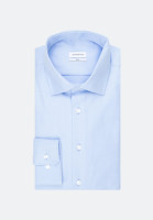 Camisa Seidensticker SLIM FIT TWILL azul claro con cuello Business Kent de corte estrecho