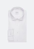 Camisa Seidensticker SLIM FIT UNI STRETCH blanco con cuello Kent de corte estrecho