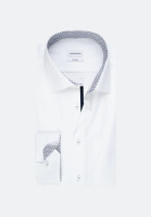 Camicia Seidensticker TAILORED UNI POPELINE bianco con Business Kent collar in taglio stretto