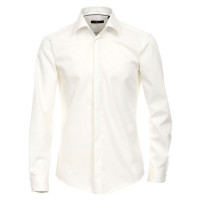 Venti shirt MODERN FIT UNI POPELINE white with Kent collar in modern cut