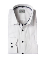 Marvelis overhemd COMFORT FIT UNI POPELINE wit met Nieuw Kent-kraag in klassieke snit