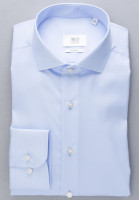 Camisa Eterna SLIM FIT TWILL azul claro con cuello Seccionado de corte moderno