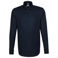 Camisa Seidensticker SLIM FIT ESTRUCTURA azul oscuro con cuello Business Kent de corte estrecho