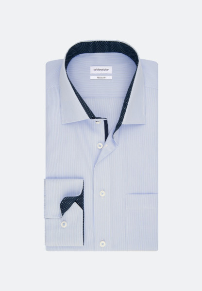 Seidensticker shirt REGULAR FIT UNI POPELINE light blue with Business Kent collar in classic cut