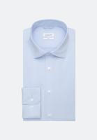 Camisa Seidensticker SLIM FIT UNI STRETCH azul claro con cuello Kent de corte estrecho