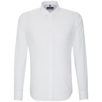 Camisa Seidensticker X-SLIM UNI POPELINE blanco con cuello Business Kent de corte súper estrecho