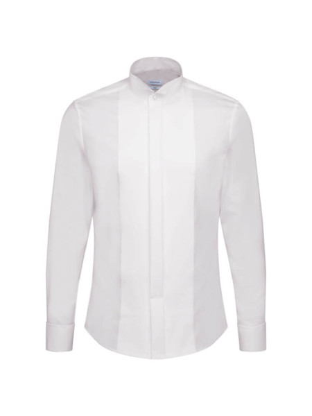Seidensticker shirt SLIM UNI POPELINE white with Wing collar in narrow cut