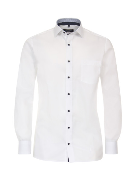 Camicia CasaModa MODERN FIT UNI POPELINE bianco con Kent collar in taglio moderno