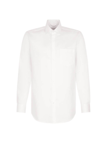 Camicia Seidensticker MODERN TWILL bianco con Nuovo Kent collar in taglio moderno