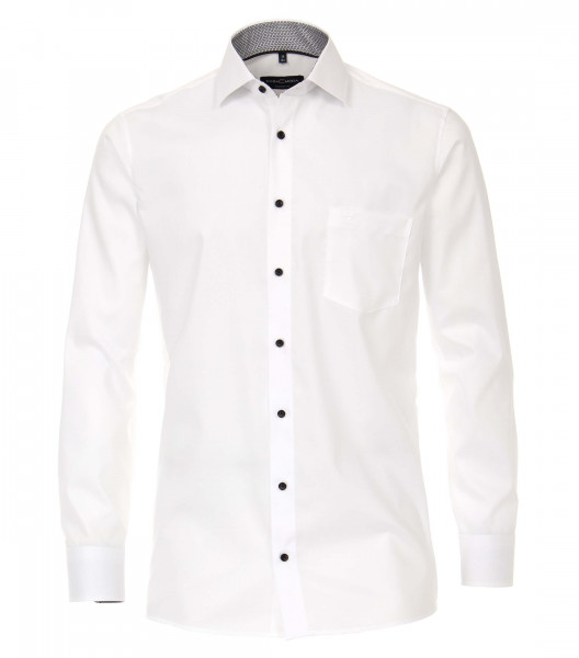 CASAMODA Hemd MODERN FIT UNI POPELINE weiss mit Kent Kragen in moderner Schnittform