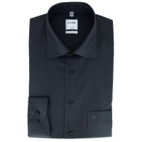 OLYMP Luxor comfort fit shirt CHAMBRAY anthracite with New Kent collar in classic cut