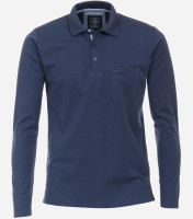 Polo Redmond REGULAR FIT UNI STRETCH blu scuro con Spaccato  collar in taglio classico