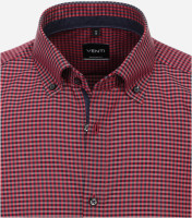 Venti Hemd MODERN FIT UNI POPELINE rot mit Button Down Kragen in moderner Schnittform