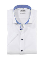 Camicia Olymp LEVEL 5 UNI POPELINE bianco con Kent moderno collar in taglio stretto