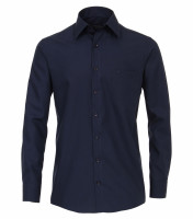 Chemise CASAMODA COMFORT FIT UNI POPELINE bleu foncé avec col Kent en coupe classique