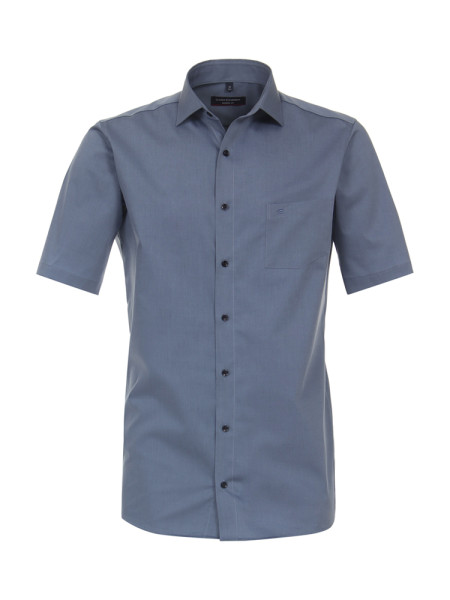 Camisa CasaModa MODERN FIT UNI POPELINE azul medio con cuello Kent de corte moderno