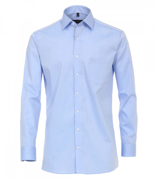 Camisa CASAMODA MODERN FIT UNI POPELINE azul claro con cuello Kent de corte moderno