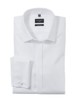 Camisa Olymp SUPER SLIM TWILL blanco con cuello Urban Kent de corte súper estrecho