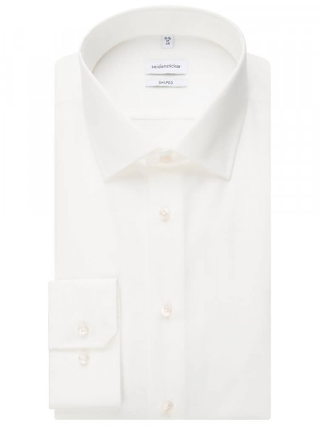 SEIDENSTICKER Tailored Fit Hemd Hellbeige Business Kent Popeline - Ansicht 4
