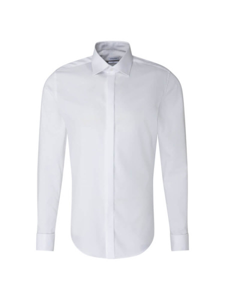 Camicia Seidensticker SLIM STRUTTURA bianco con Business Kent collar in taglio stretto