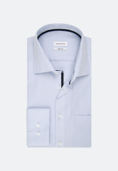 Seidensticker Hemd REGULAR FIT STRUKTUR hellblau mit Business Kent Kragen in klassischer Schnittform