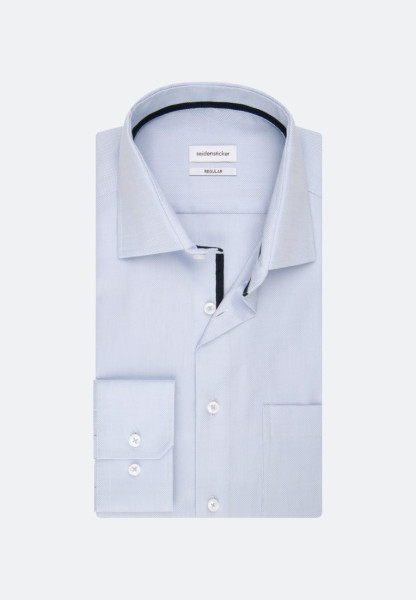 Camisa Seidensticker REGULAR FIT ESTRUCTURA azul claro con cuello Business Kent de corte clásico