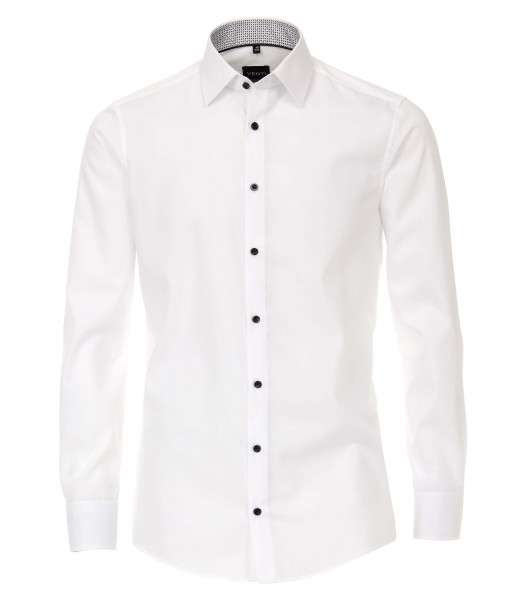 Venti Hemd MODERN FIT UNI POPELINE weiss mit Kent Kragen in moderner Schnittform