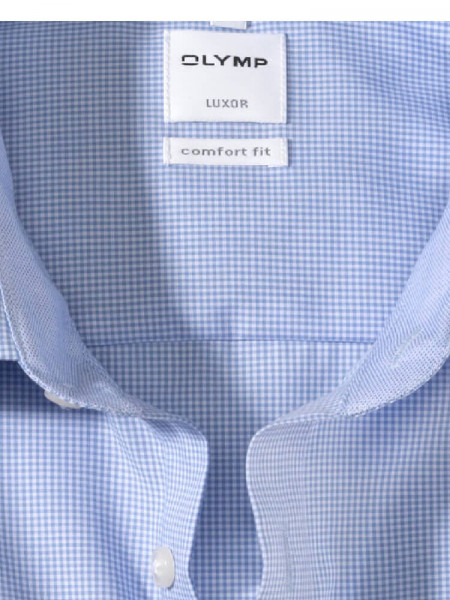 OLYMP Comfort Fit Hemd Mittelblau New Kent Popeline - Ansicht 1