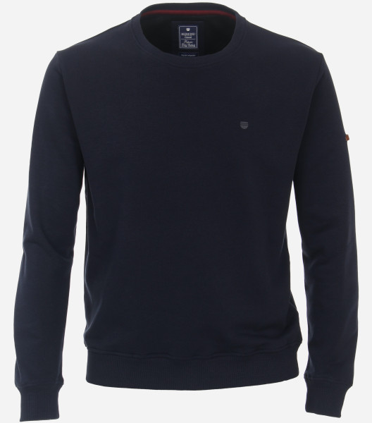 Redmond sweater REGULAR FIT KNITTED dark blue with Round neck collar in classic cut