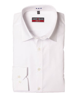 Marvelis BODY FIT shirt UNI POPELINE white with New York Kent collar in narrow cut