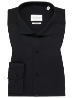 Eterna shirt SUPER SLIM TWILL black with Cutaway collar in super slim cut