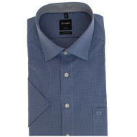 Camisa OLYMP Luxor modern fit OFFICE azul oscuro con cuello Nuevo Kent de corte moderno