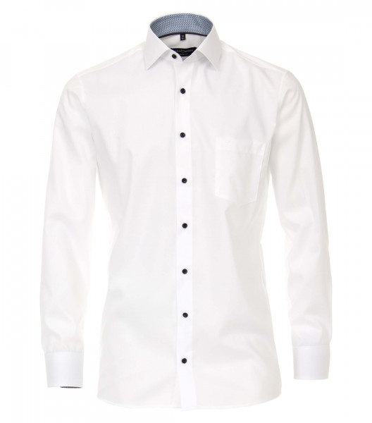 CASAMODA Hemd MODERN FIT UNI POPELINE weiss mit Kent Kragen in moderner Schnittform