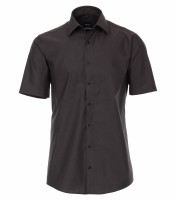 Camisa Venti MODERN FIT UNI POPELINE antracita con cuello Kent de corte moderno