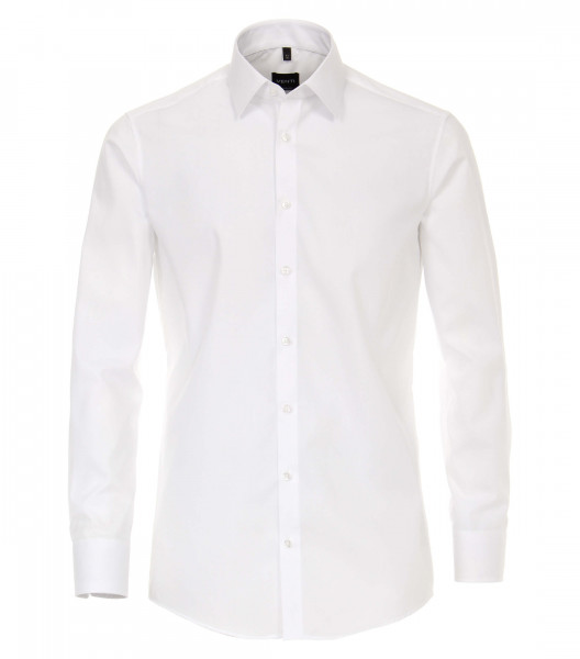 Camisa Venti MODERN FIT UNI POPELINE blanco con cuello Kent de corte moderno