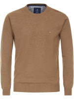 Redmond Jumper REGULAR FIT MELANGE beige met Ronde hals -kraag in klassieke snit