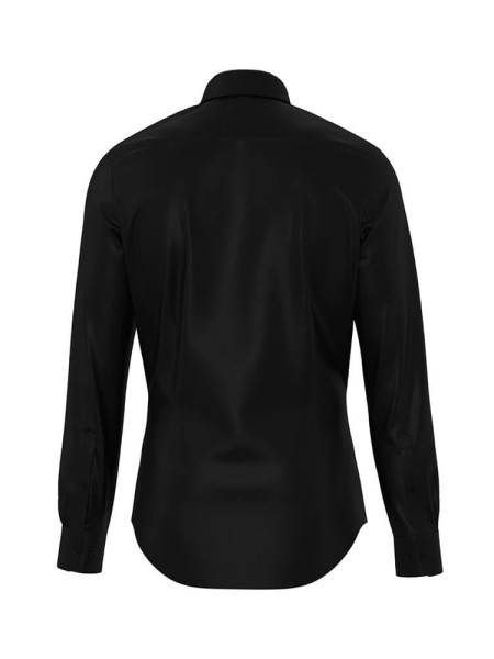 SEIDENSTICKER Slim Fit Hemd Schwarz New Kent Satin  - Ansicht 1