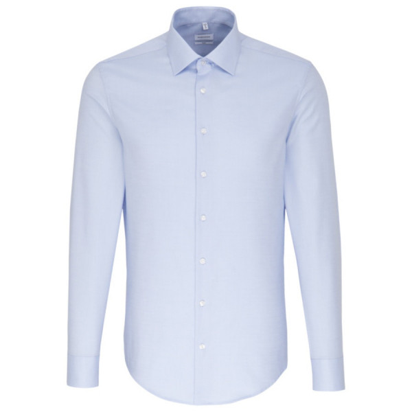 Camicia Seidensticker SLIM FIT STRUTTURA azzurro con Business Kent collar in taglio stretto