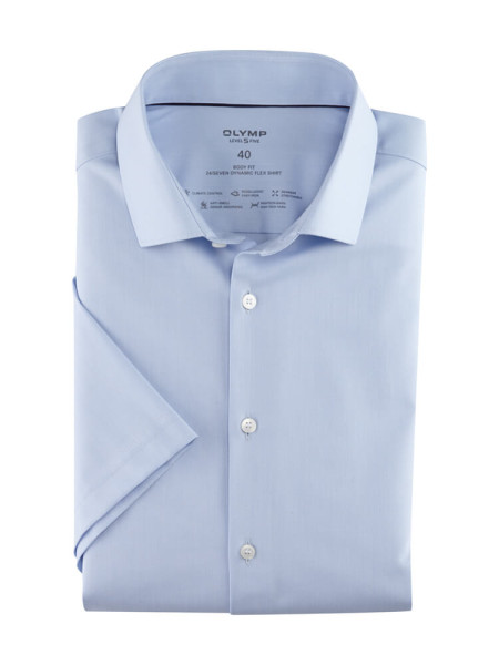 OLYMP Slim Fit Hemd Hellblau Modern Kent Jersey | Mensono