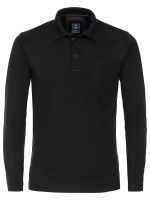 Polo Redmond REGULAR FIT JERSEY negro con cuello Kent de corte clásico