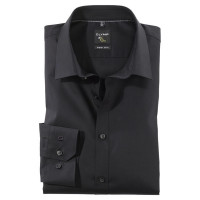 Camicia OLYMP No. Six super slim UNI POPELINE nero con Urban Kent collar in taglio super stretta