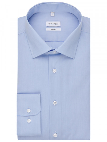 SEIDENSTICKER Tailored Fit Hemd Hellblau Business Kent Fil à Fil - Ansicht 4