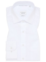 Camisa Eterna MODERN FIT UNI POPELINE blanco con cuello Kent de corte moderno