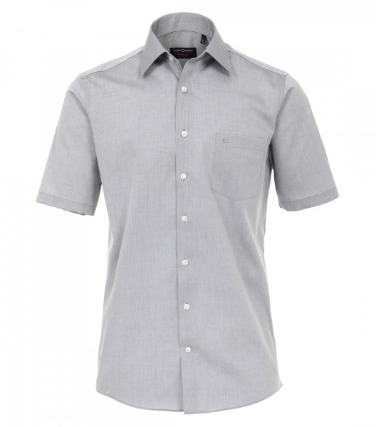 Camisa CASAMODA COMFORT FIT UNI POPELINE gris con cuello Kent de corte clásico