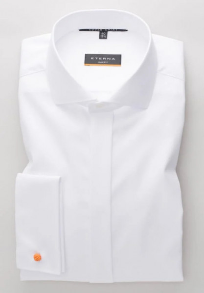 Eterna Hemd SLIM FIT TWILL weiss mit Hai Kragen in schmaler Schnittform
