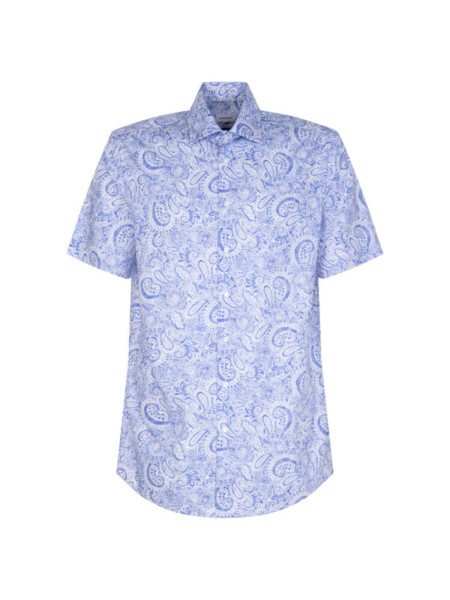 Seidensticker Hemd REGULAR FIT PRINT hellblau mit Business Kent Kragen in moderner Schnittform