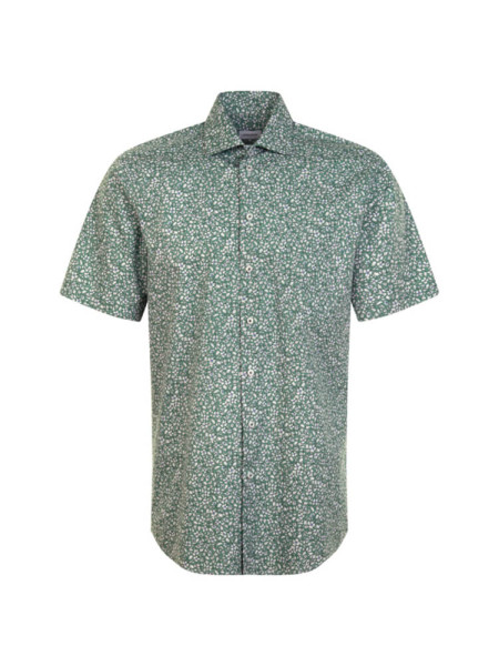 Camisa Seidensticker MODERN PRINT verde con cuello Business Kent de corte moderno
