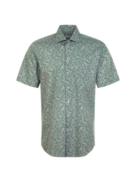 Camicia Seidensticker MODERN PRINT verde con Business Kent collar in taglio moderno