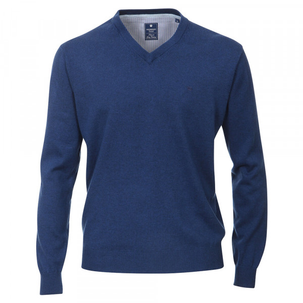 Pull Redmond bleu moyen en coupe classique